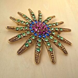 Rare 1980s Wendy Gell Rhinestone Starfish Brooch